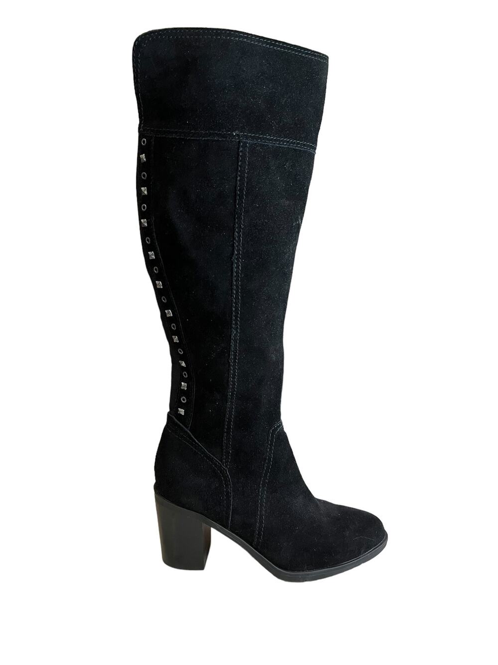 Lucca Lane Rinah Black Suede Knee High Studded Boots 8